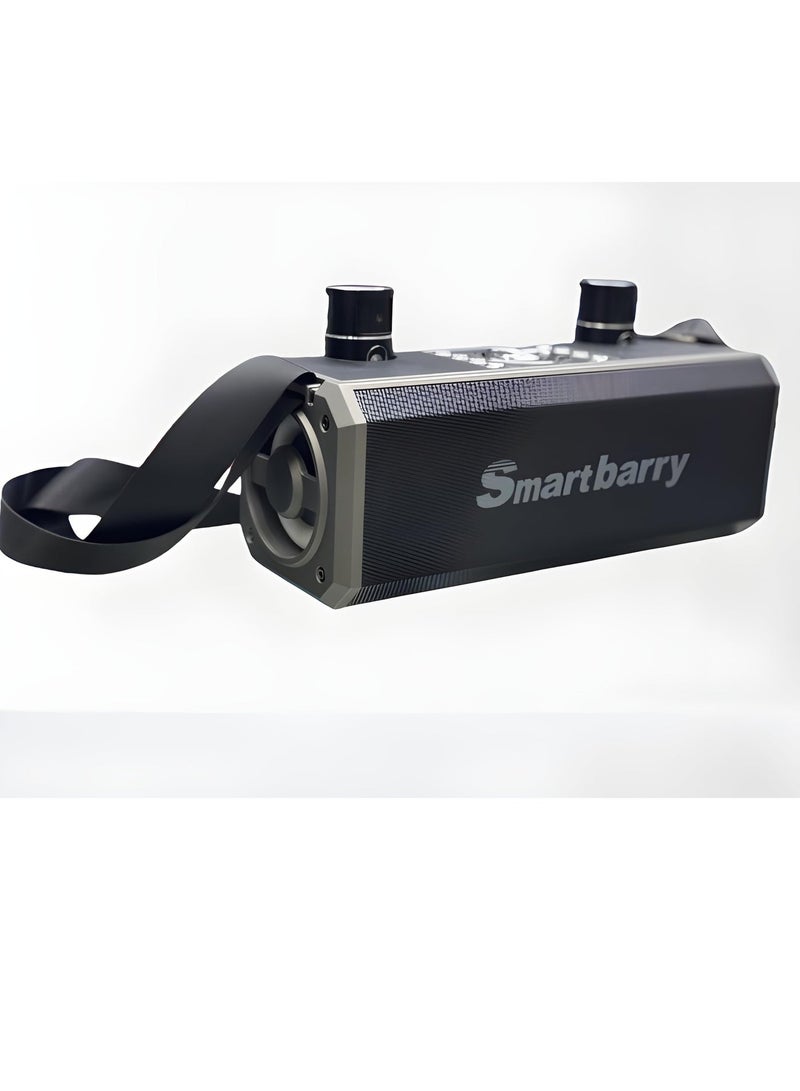 Smart Berry آلة كاريوكي محمولة سمارت بيري M28 مكبر صوت بلوتوث لاسلكي مع ميكروفونين أسود - Image 1